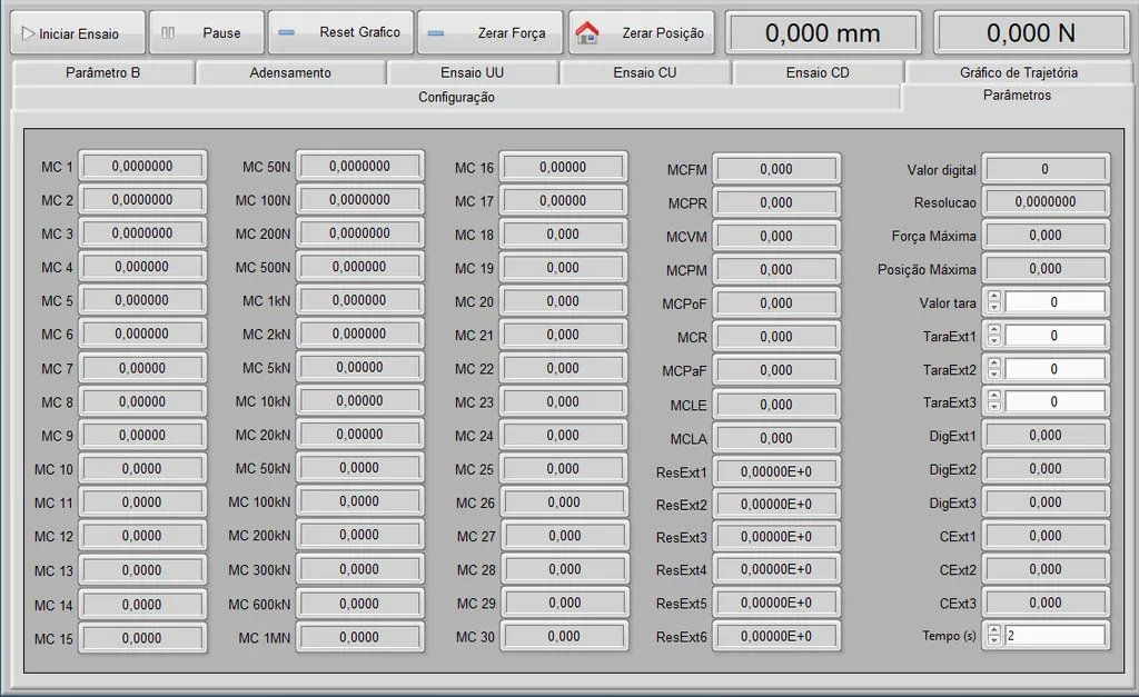 Screen 15 - software - static triaxial test