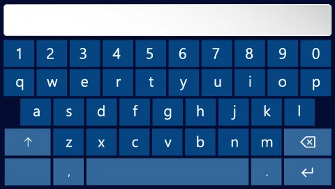Touchscreen keyboard for entering the test name
