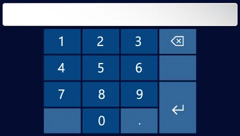 Touchscreen numeric keypad for entering force, position and speed