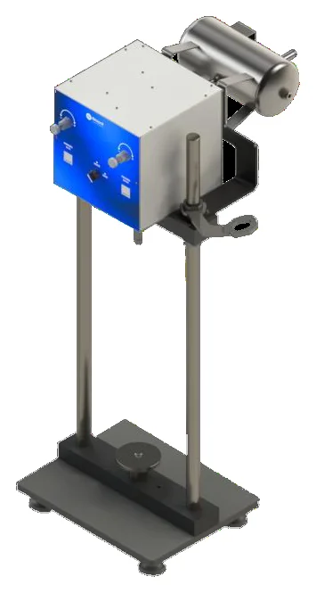 Biopdi PTD-20k dynamic triaxial testing machine, pneumatic, with pneumatic system and air reservoir at the top