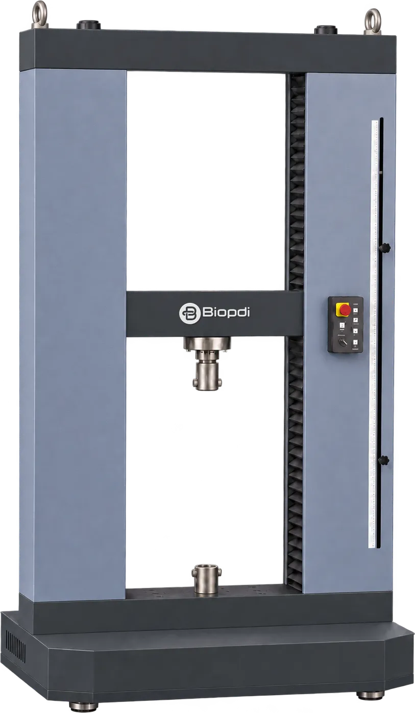 Biopdi electric press MBIOII-300-M2 of 300 kN (67,443 lbf), universal testing machine configured for compression